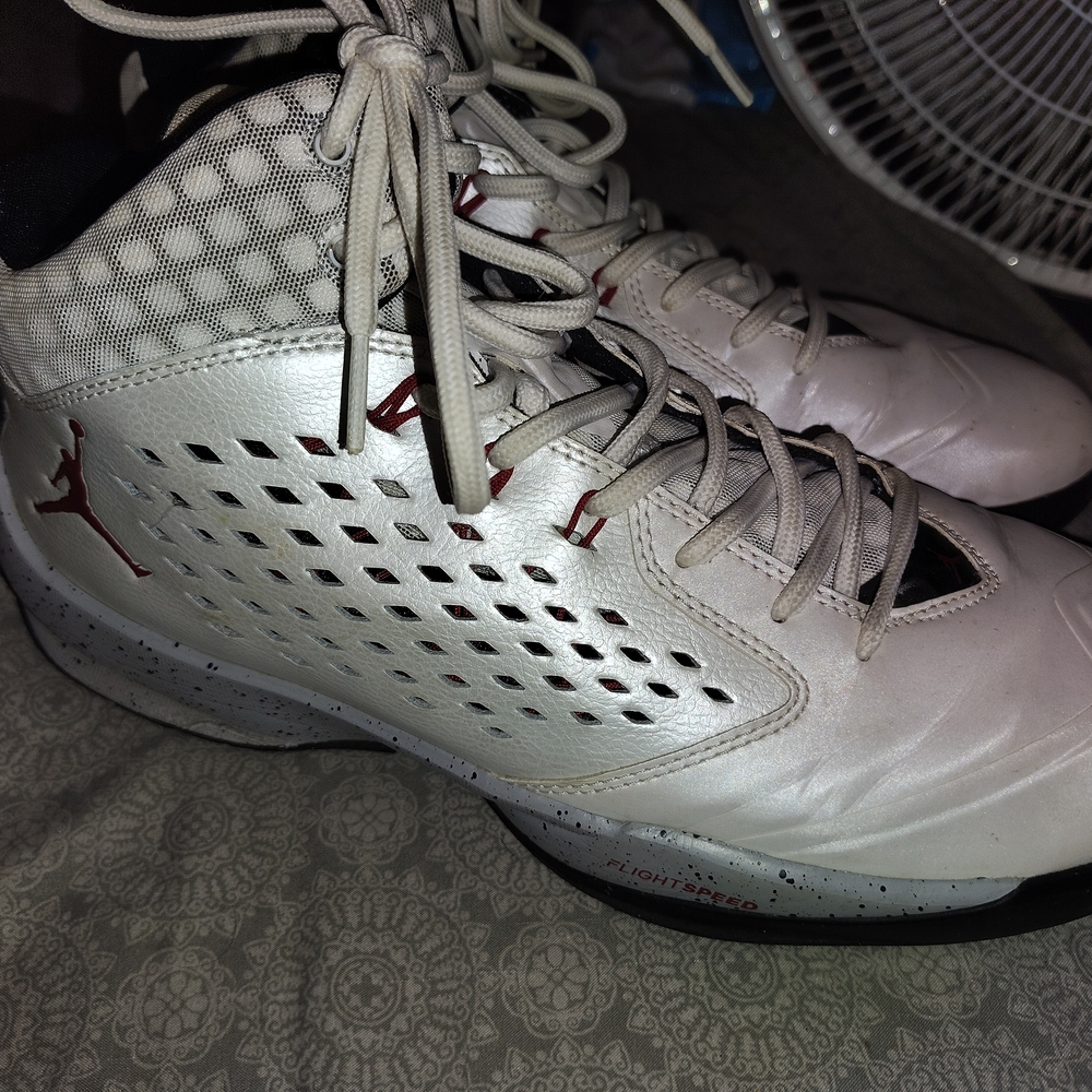 Jordan High-Top Athletic Shoes White and Red